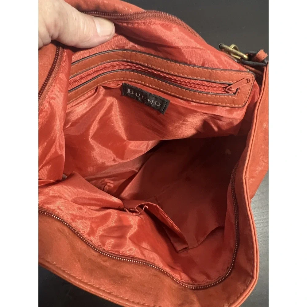 Bueno Rust Terracotta Faux Leather Hobo Shoulder Bag Adjustable‎ Strap Gold